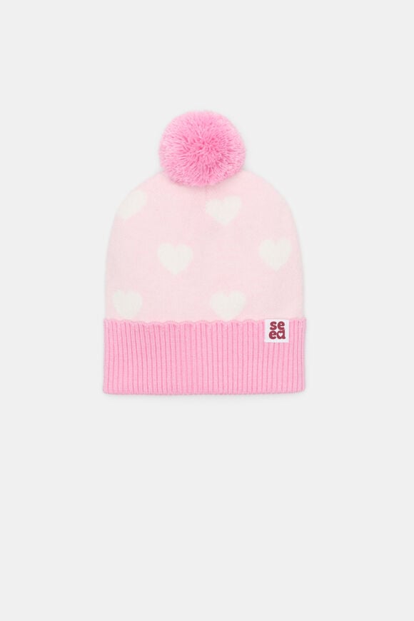 Heart Beanie  Pink Lemonade  hi-res