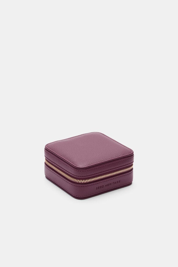 Square Jewellery Case  Plum Red  hi-res