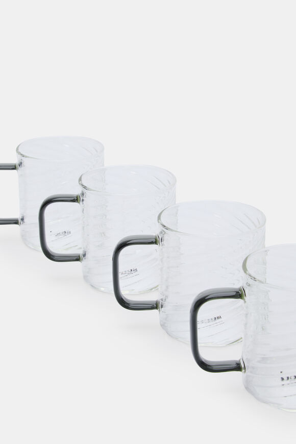 Aurora Glass Mug Set of 4  Slate  hi-res