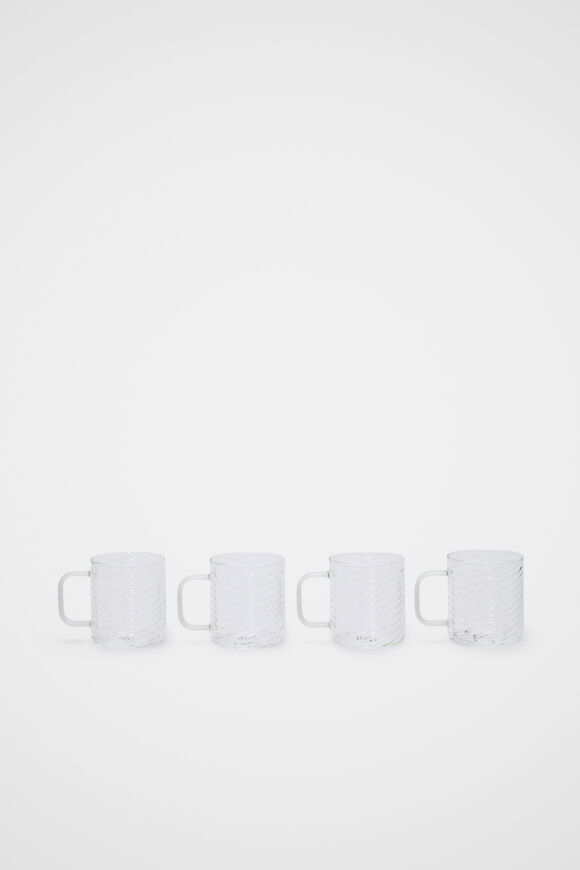 Aurora Glass Mug Set of 4  White  hi-res
