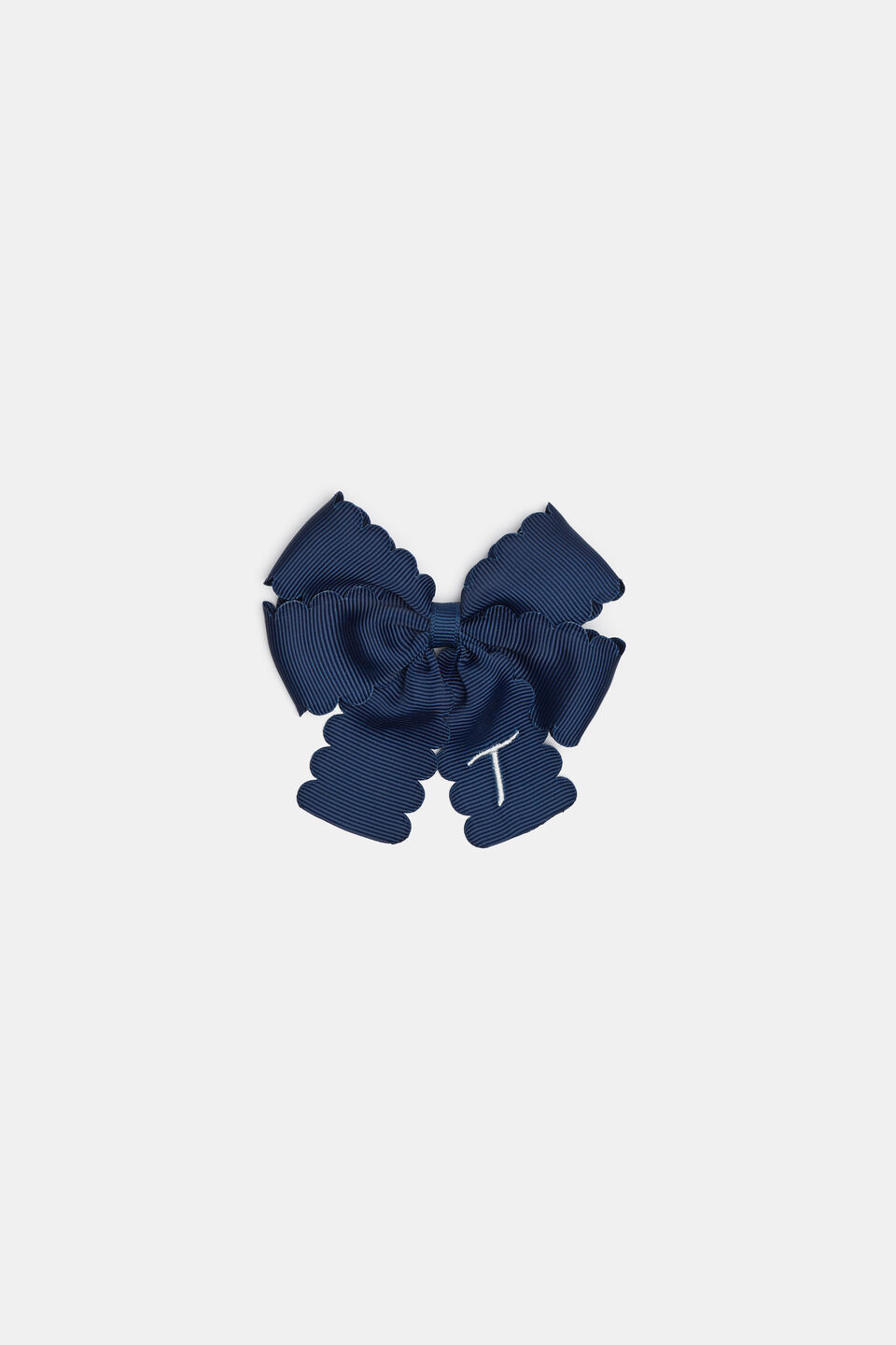 Grosgrain Initial Bow Duck Clip  T