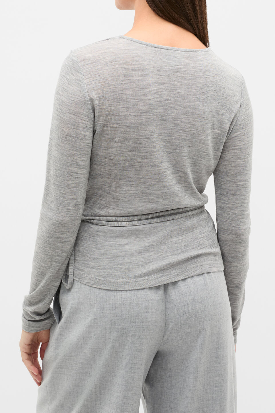 Australian Merino Wrap Top  Slate Marle