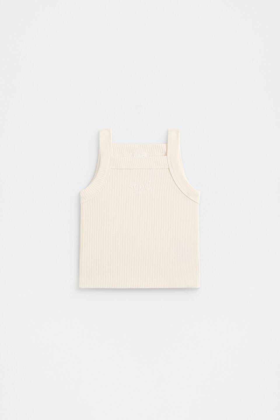 Core Logo Rib Tank  Vintage Cream