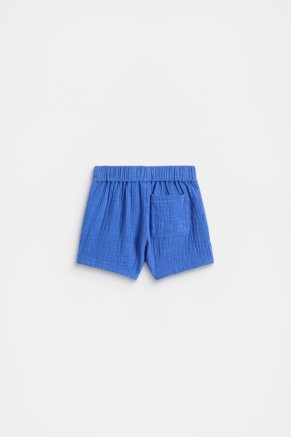 Pull On Texture Short  Azure Blue