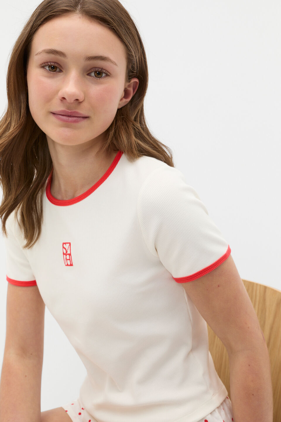 Contrast Bind Logo Tee  Canvas