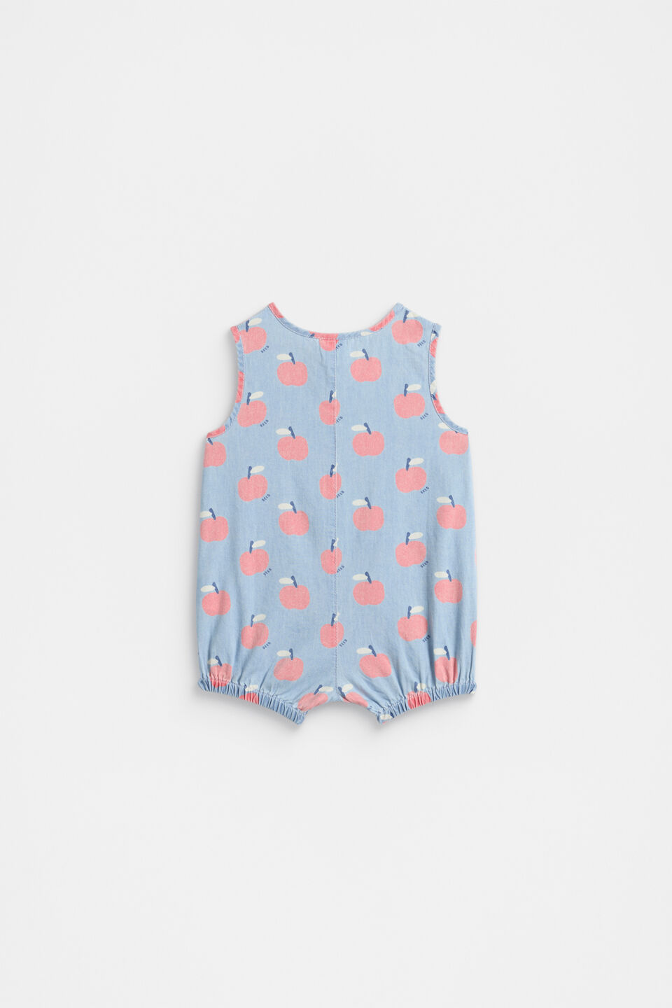 Chambray Apple Romper  Multi