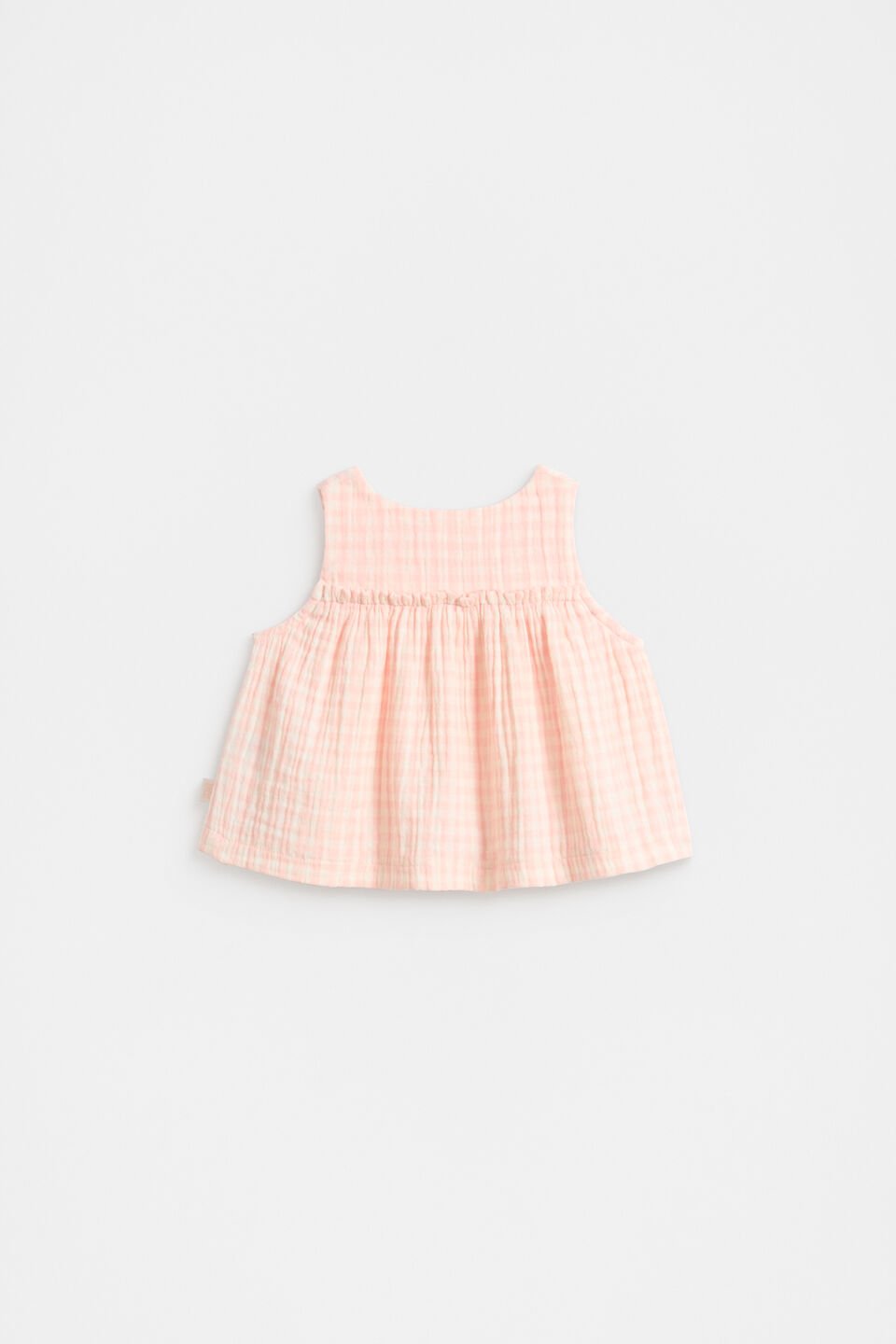 Cheesecloth Button Top  Pretty Pink