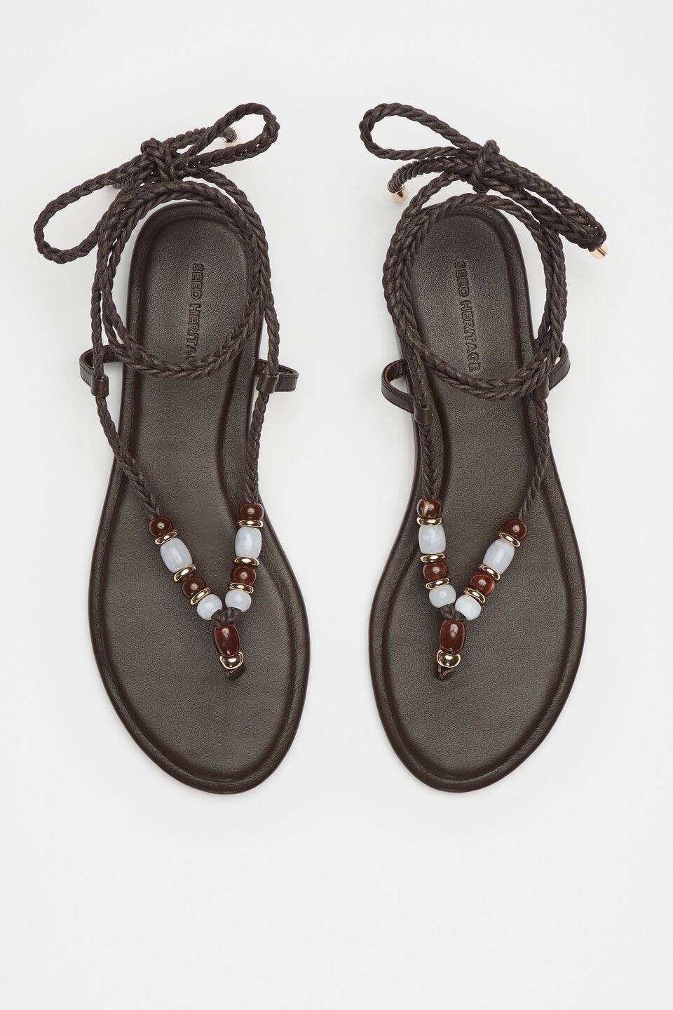 Andie Beaded Sandal  Chocolate