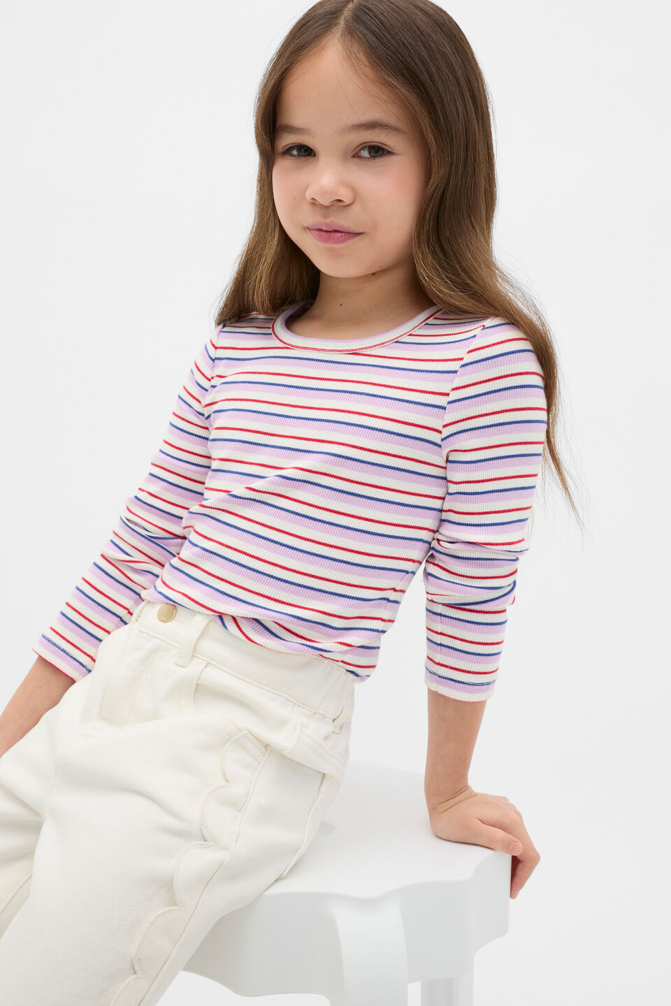 Stripe Rib Tee  Multi