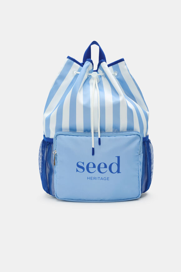 Swim Backpack  Cloud Blue Stripe  hi-res