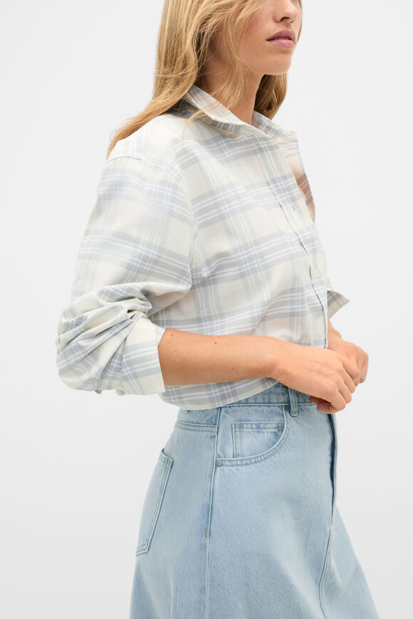 Cotton Check Shirt  Pale Slate Check  hi-res