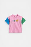 Colourblock Logo Tee  Candy Pink Multi  hi-res