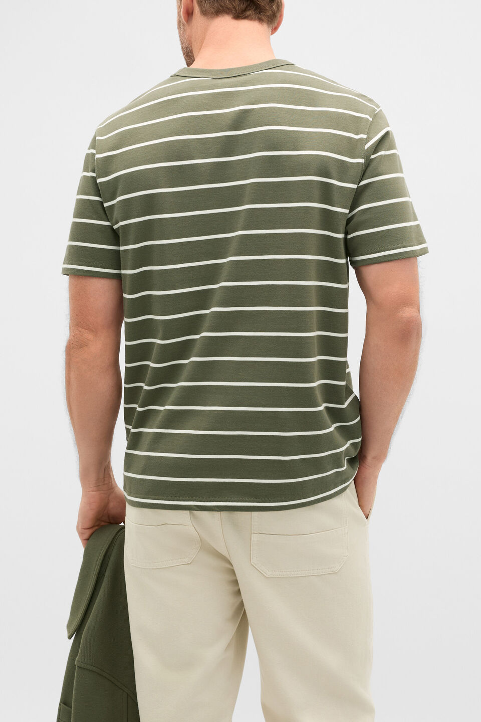 Crew Stripe Tee  Olive Stripe
