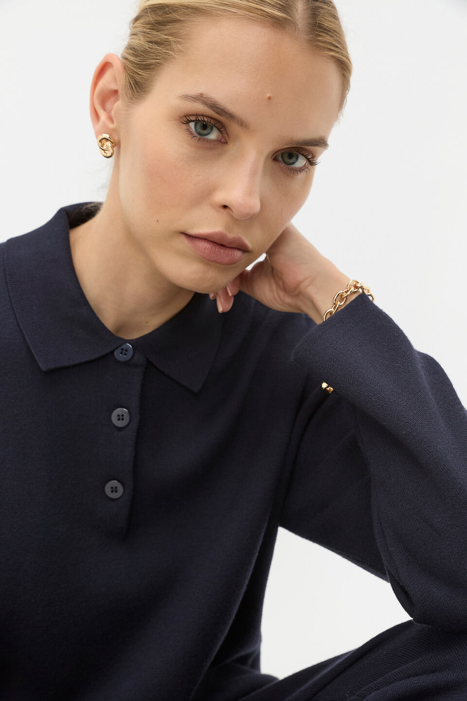 Double Knit Sweater  Twilight Blue