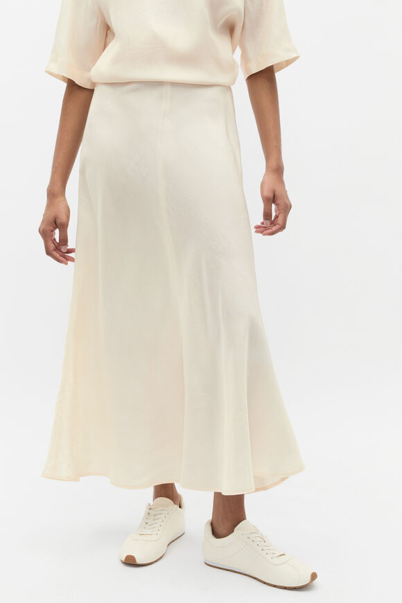 Crinkle Satin Skirt  Coconut Cream  hi-res