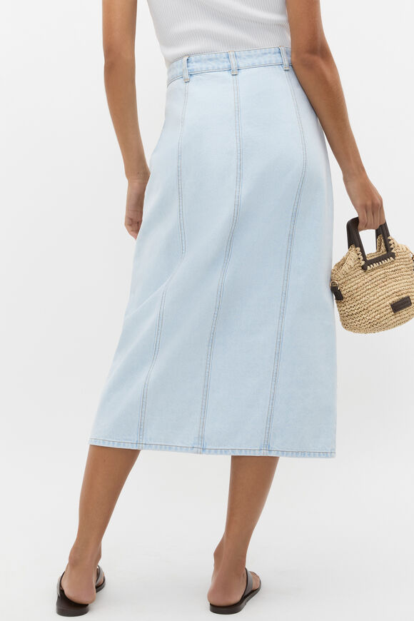 Denim Scallop Midi Skirt  Cornflower Wash  hi-res