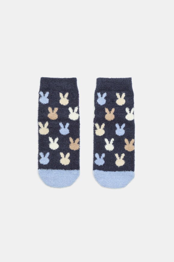 Fluffy Bunny Sock  Navy  hi-res