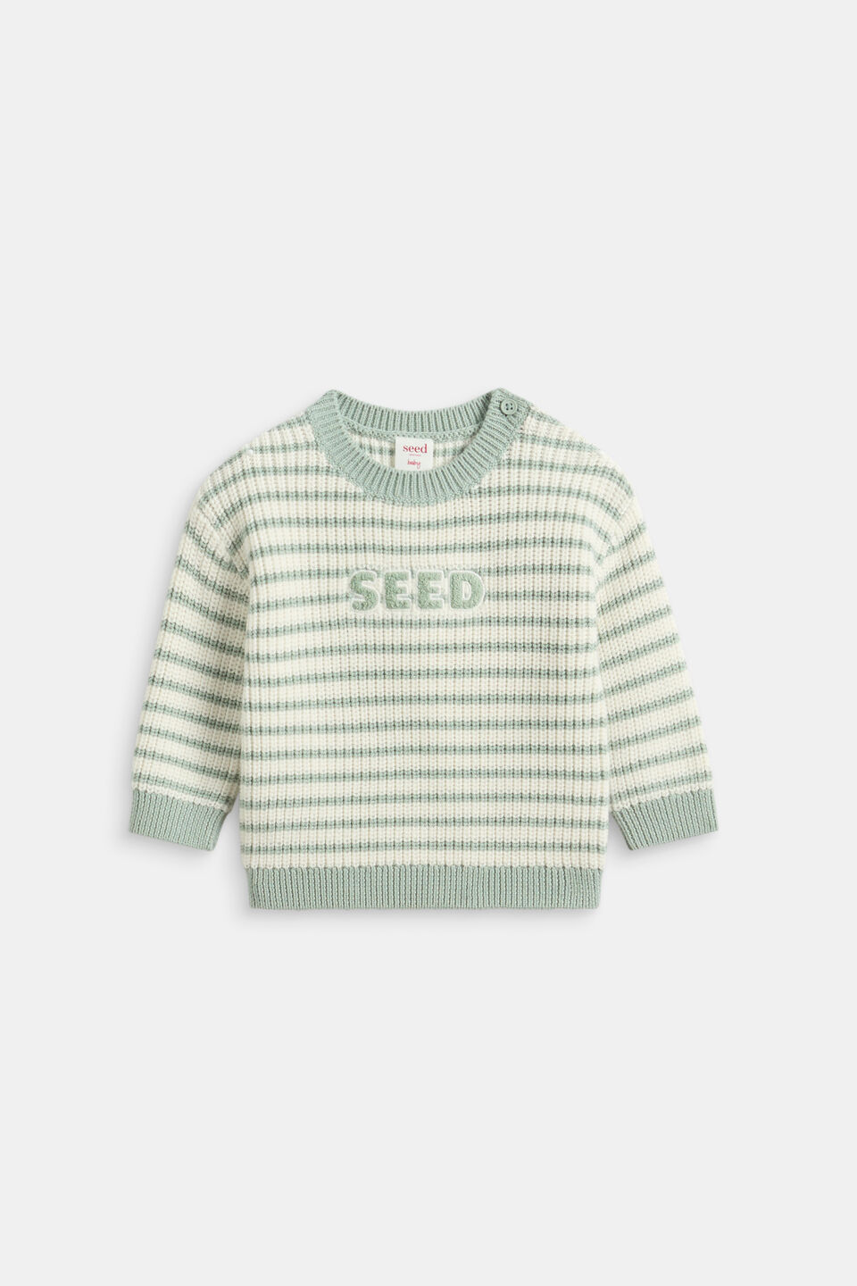 Logo Stripe Knit  Sage Stripe