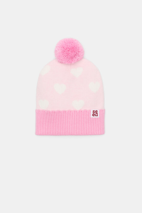 Heart Beanie  Pink Lemonade  hi-res