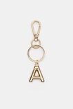 Gold Initial Keyring  A  hi-res