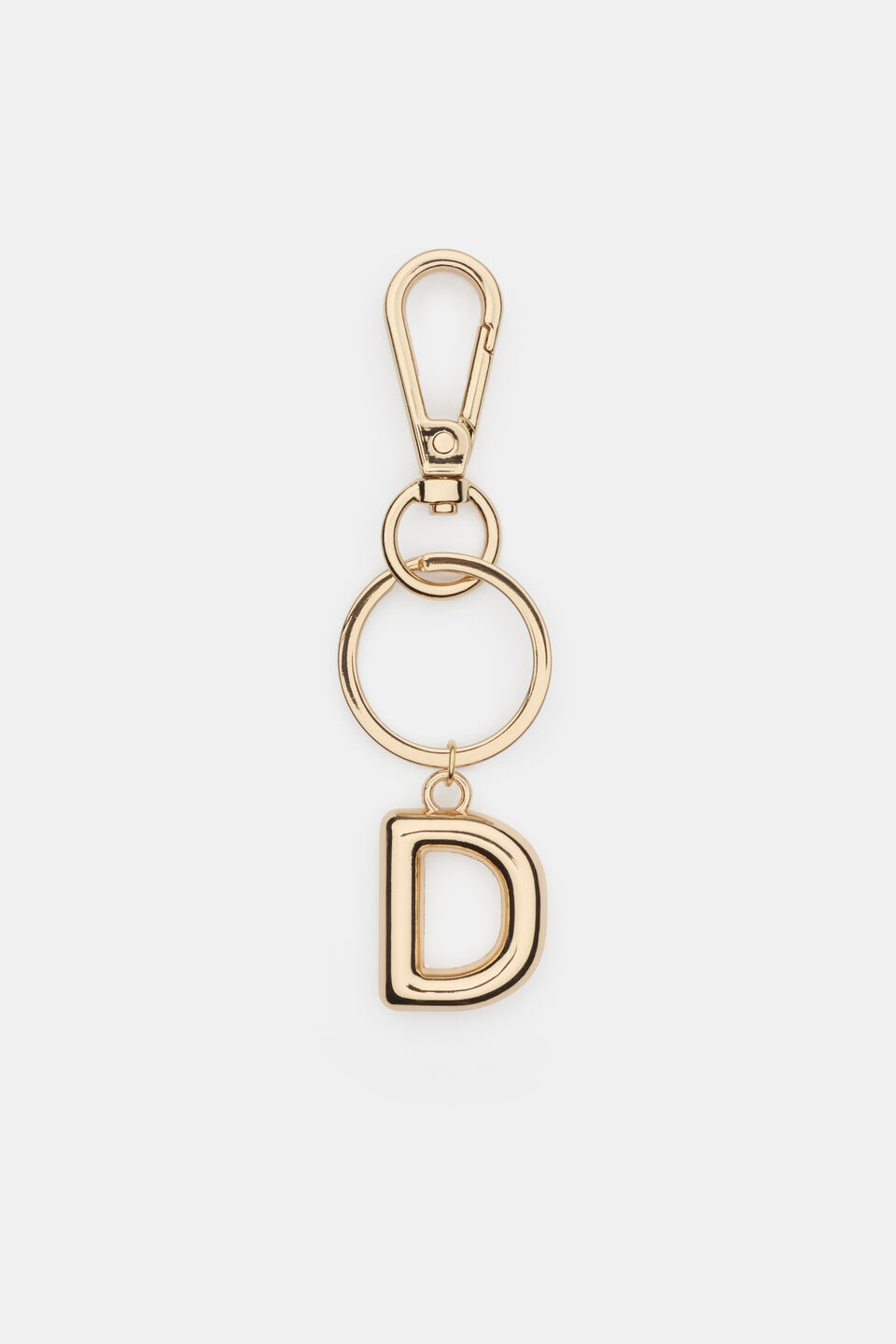 Gold Initial Keyring  D