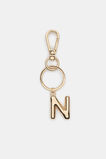 Gold Initial Keyring  N  hi-res