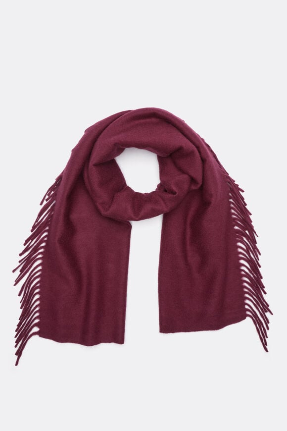 Fringe Scarf  Plum Red  hi-res