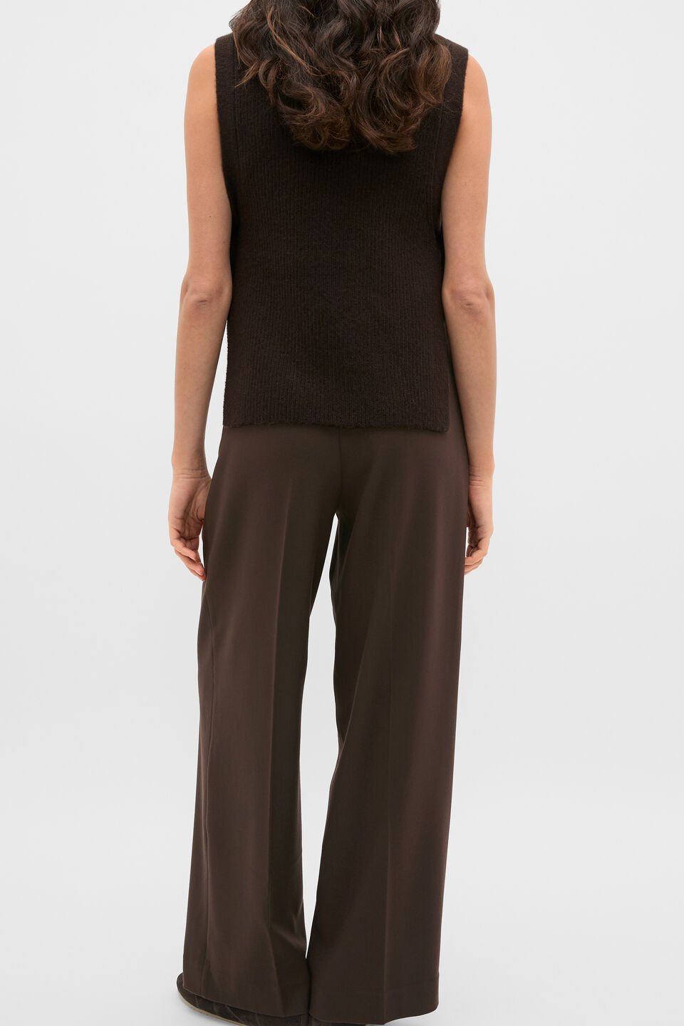 Tie Detail Collar Bib  Coffee Bean