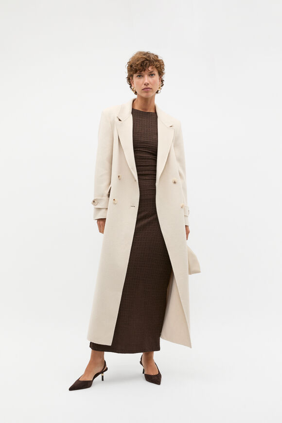 Textured Gathered Maxi Dress  Dark Espresso  hi-res