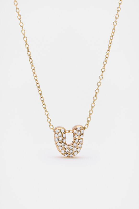 Initial Jewel Bubble Necklace  U  hi-res