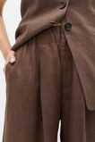 Linen Gathered Palazzo Pant  Pinecone  hi-res