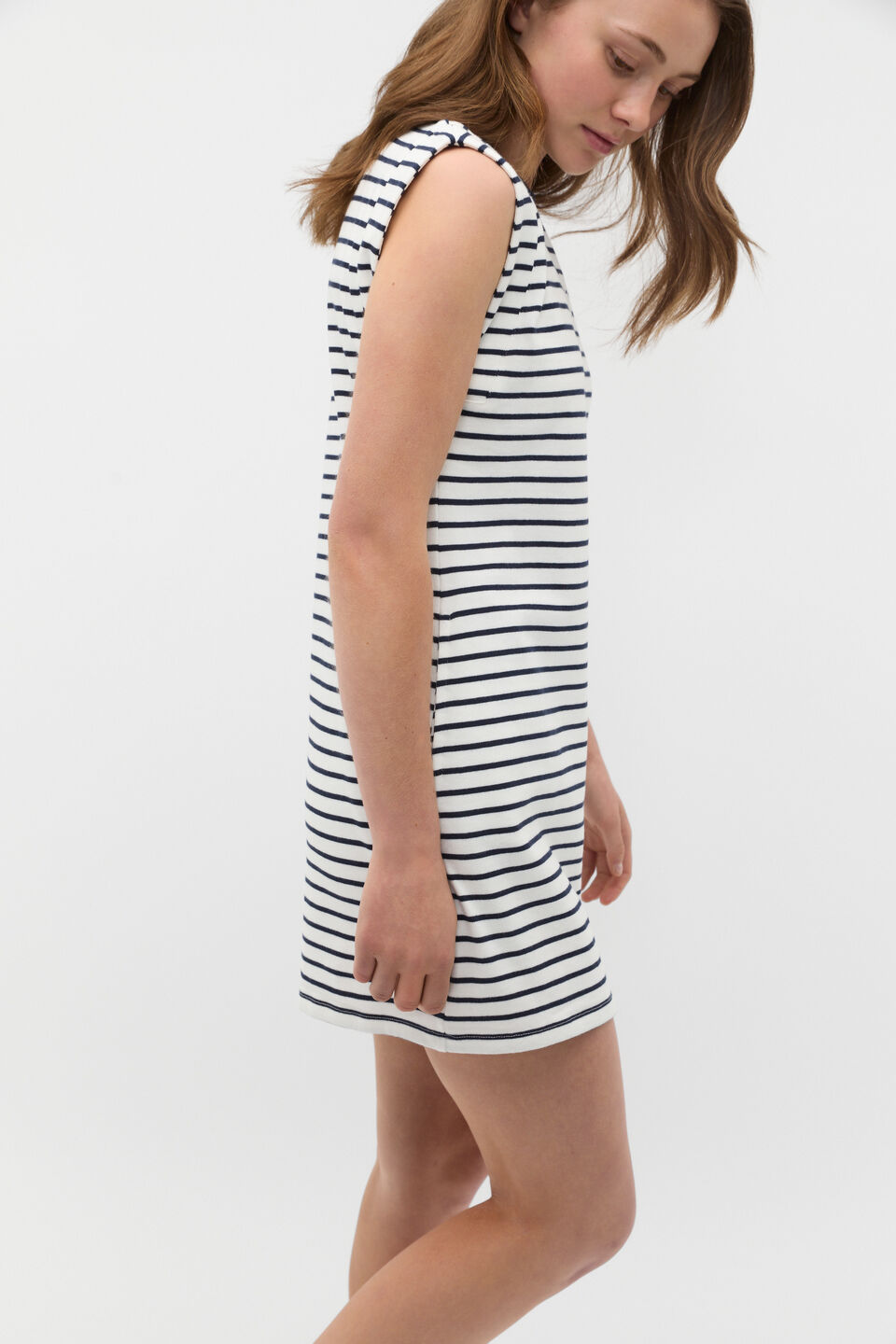 Stripe Logo Dress  New Navy