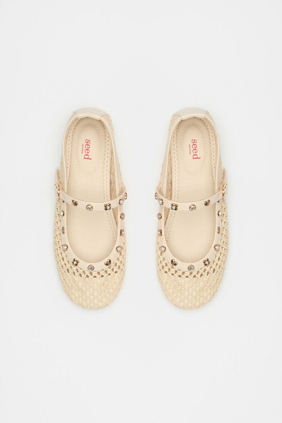 Stud Detail Woven Ballet  Canvas