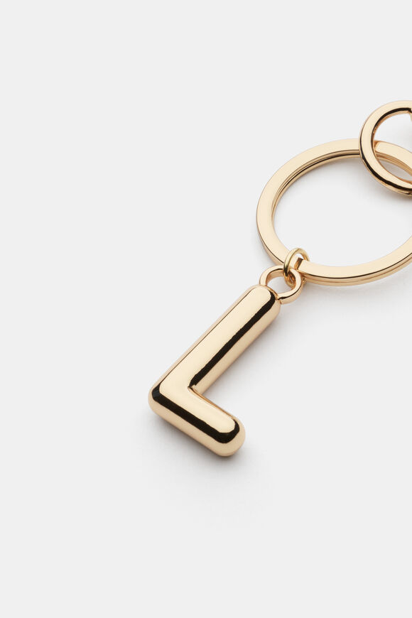 Gold Initial Keyring  L  hi-res