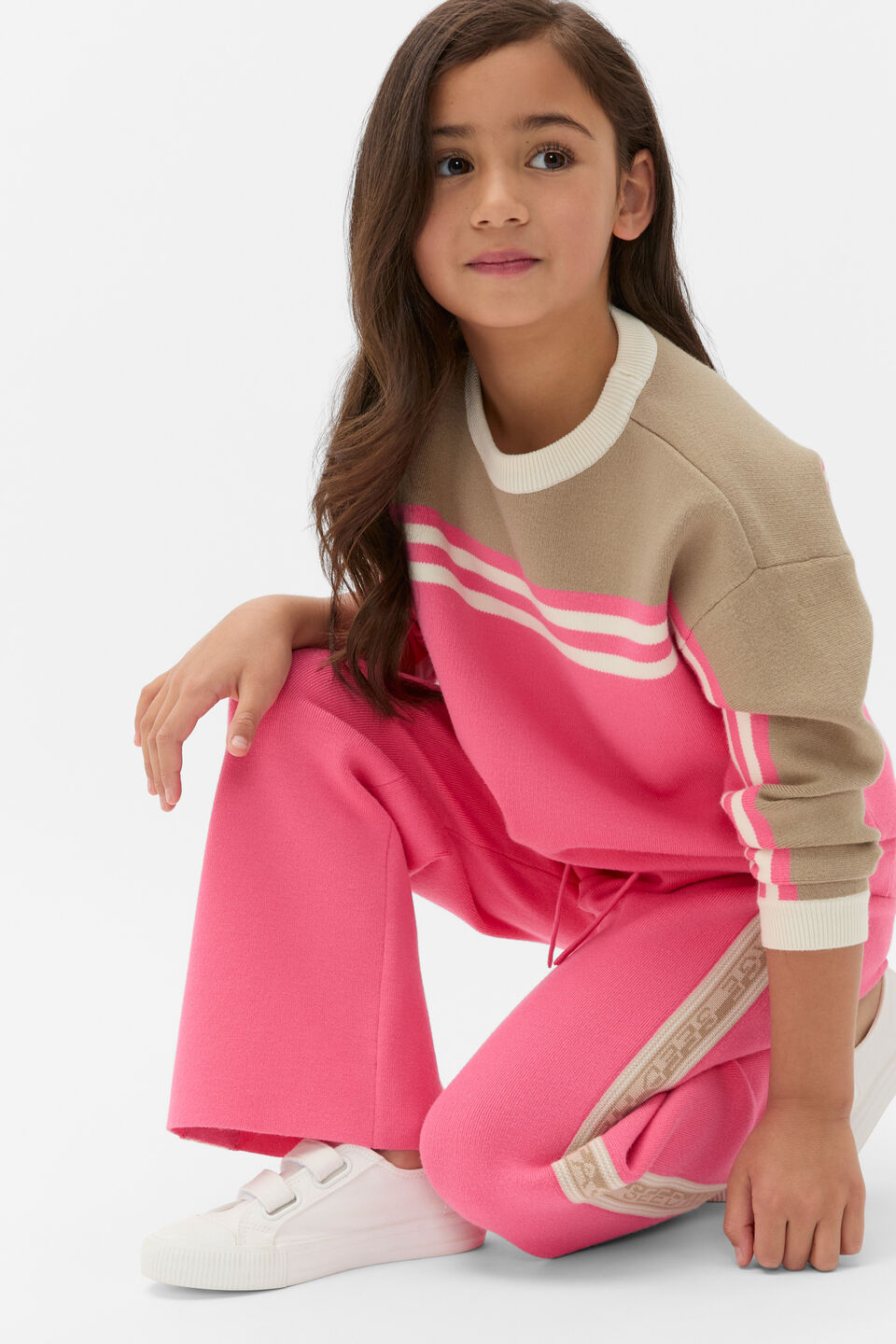 MD Side Stripe Knit Pant  Bubblegum Pink