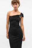 Clasp Detail Fitted Dress  Black  hi-res