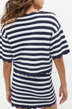 Scallop Stripe Knit Top  Twilight Blue Stripe  hi-res