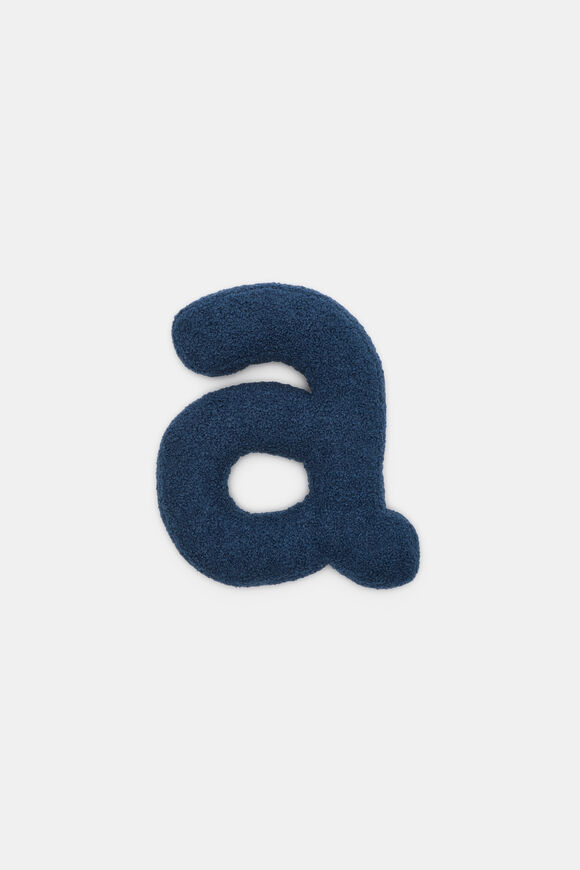 Blue Boucle Initial Cushion  A  hi-res