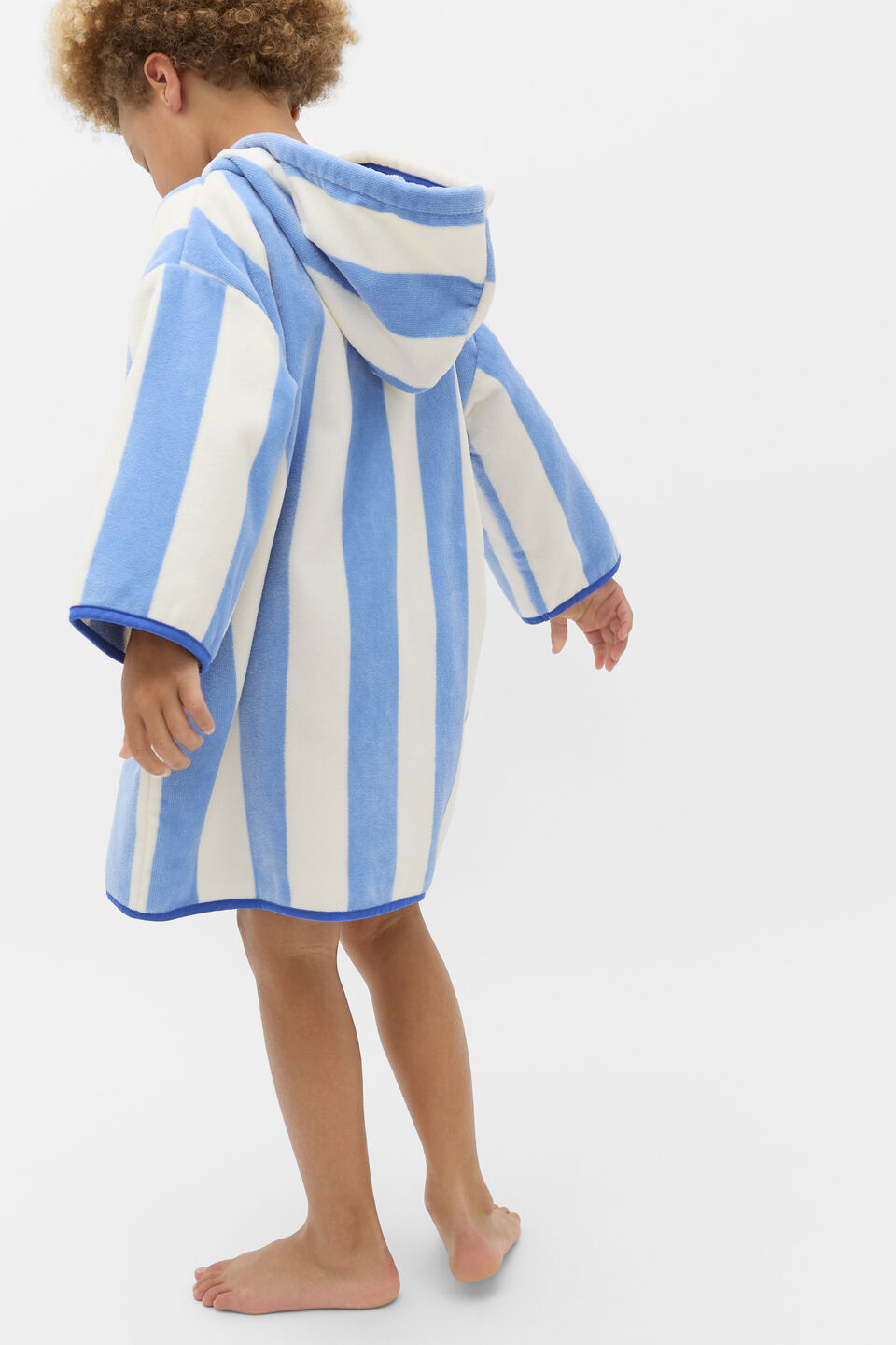 Swim Zip Poncho  Cloud Blue Stripe