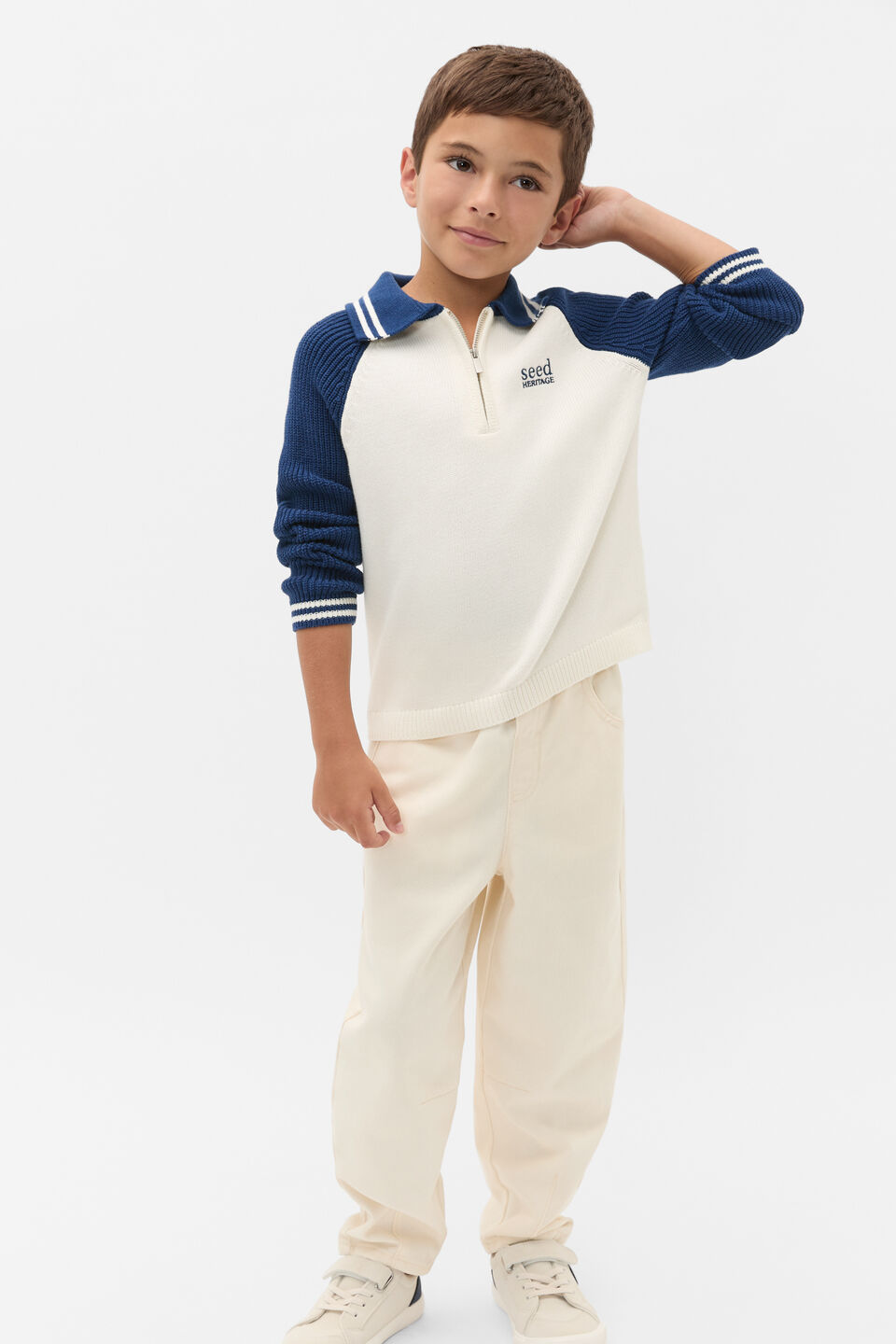 Core Knit Half Zip Sweater  French Navy