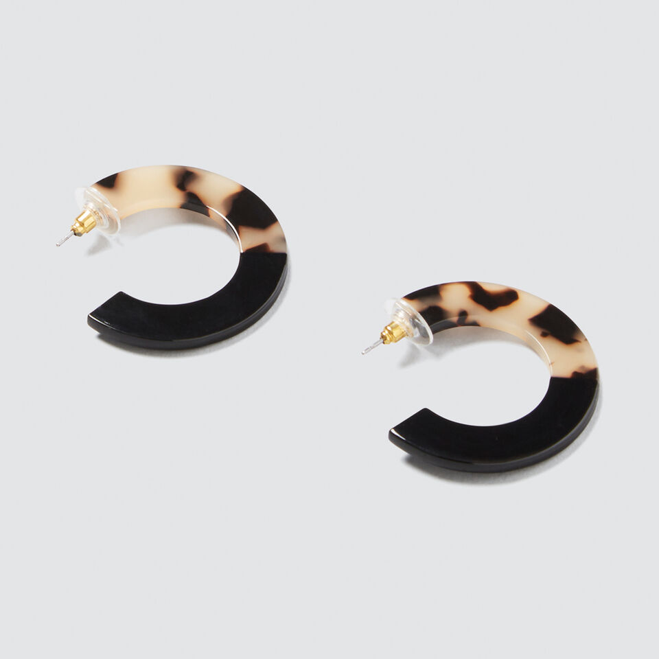 Two Tone Tort Hoops  