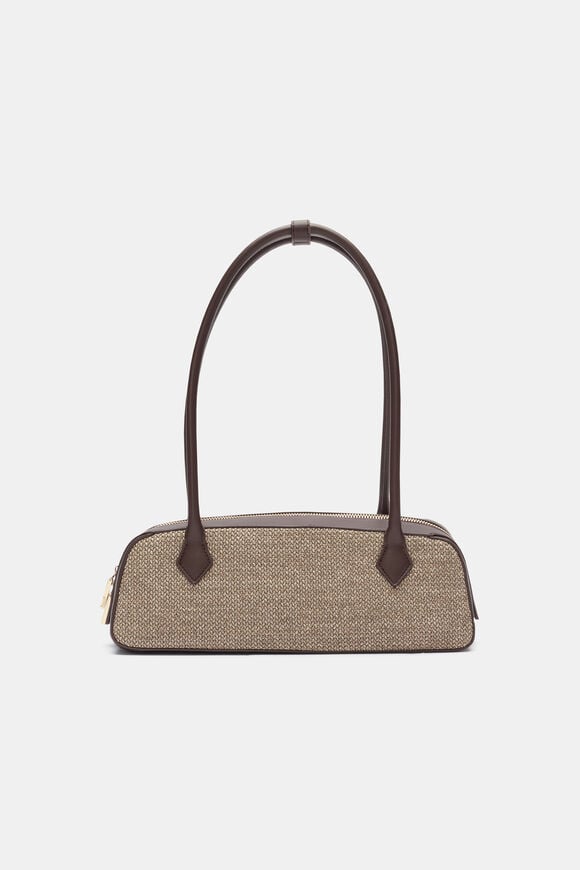 Textured Detail Shoulder Bag  Chocolate  hi-res