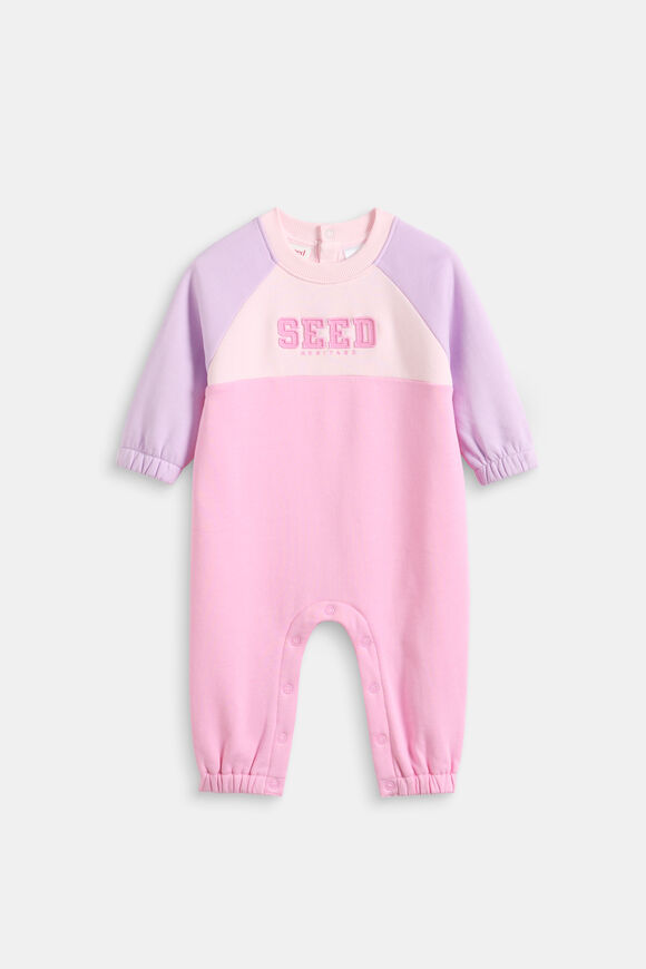 Sporty Spliced Logo Romper  Multi  hi-res