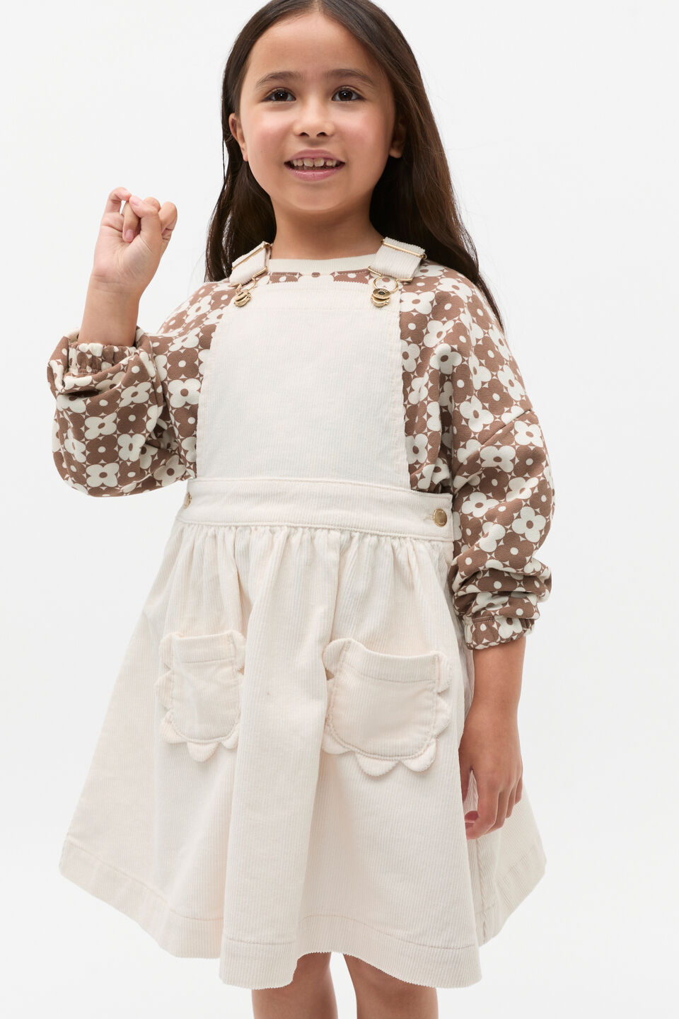 Cord Pocket Pinafore  Classic Cream