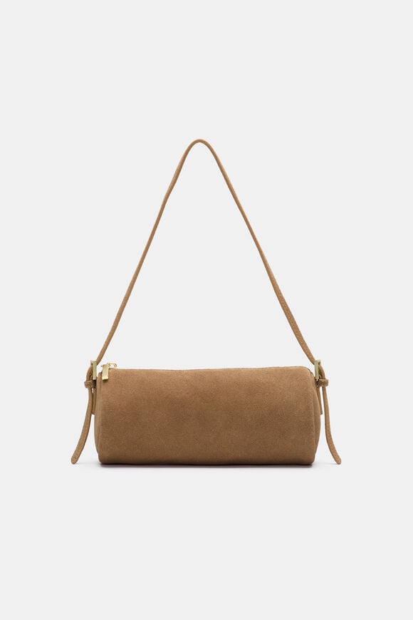 Suede Pouch Shoulder Bag  Toffee  hi-res