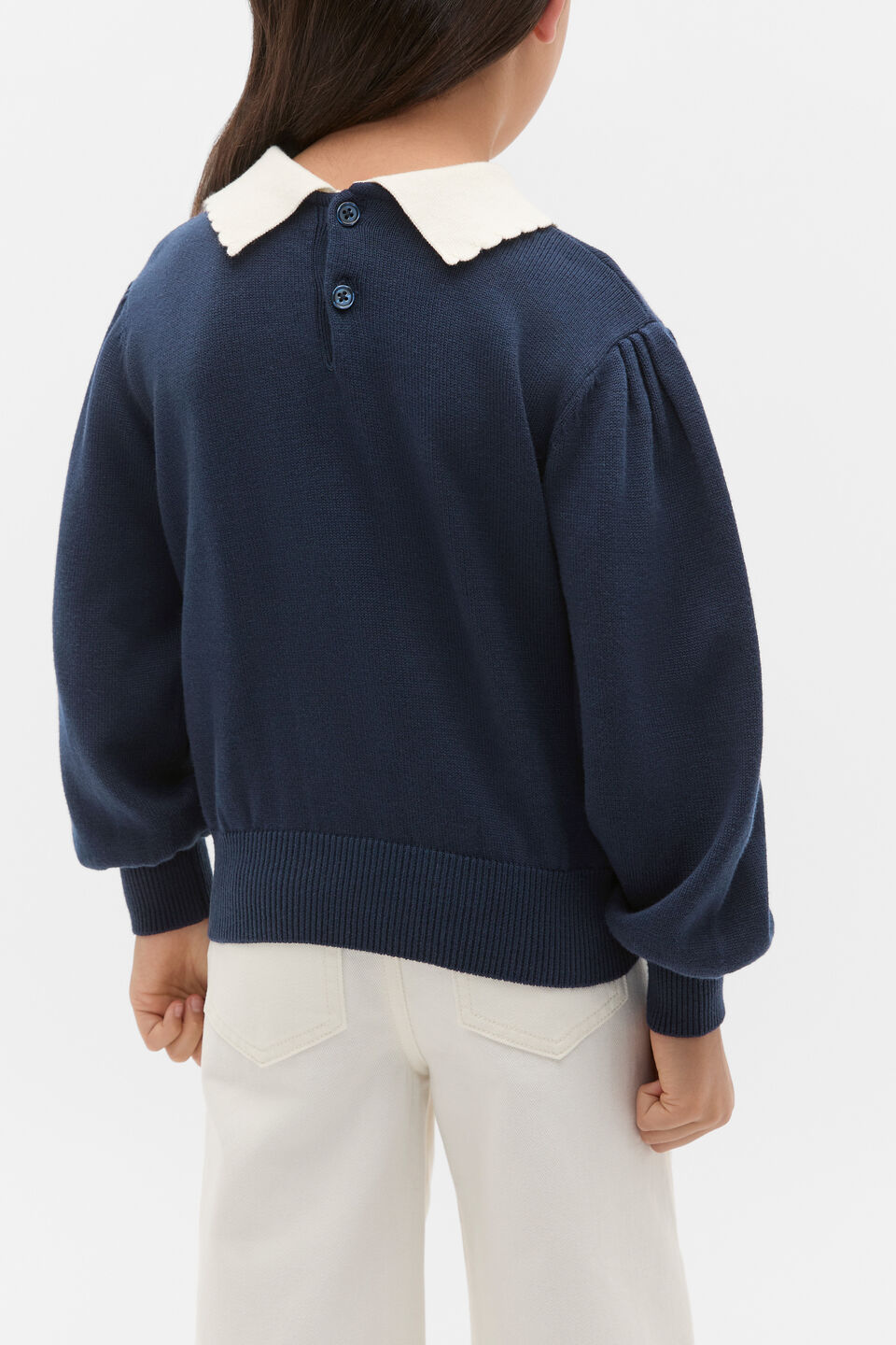 Bow Knit Sweater  New Navy