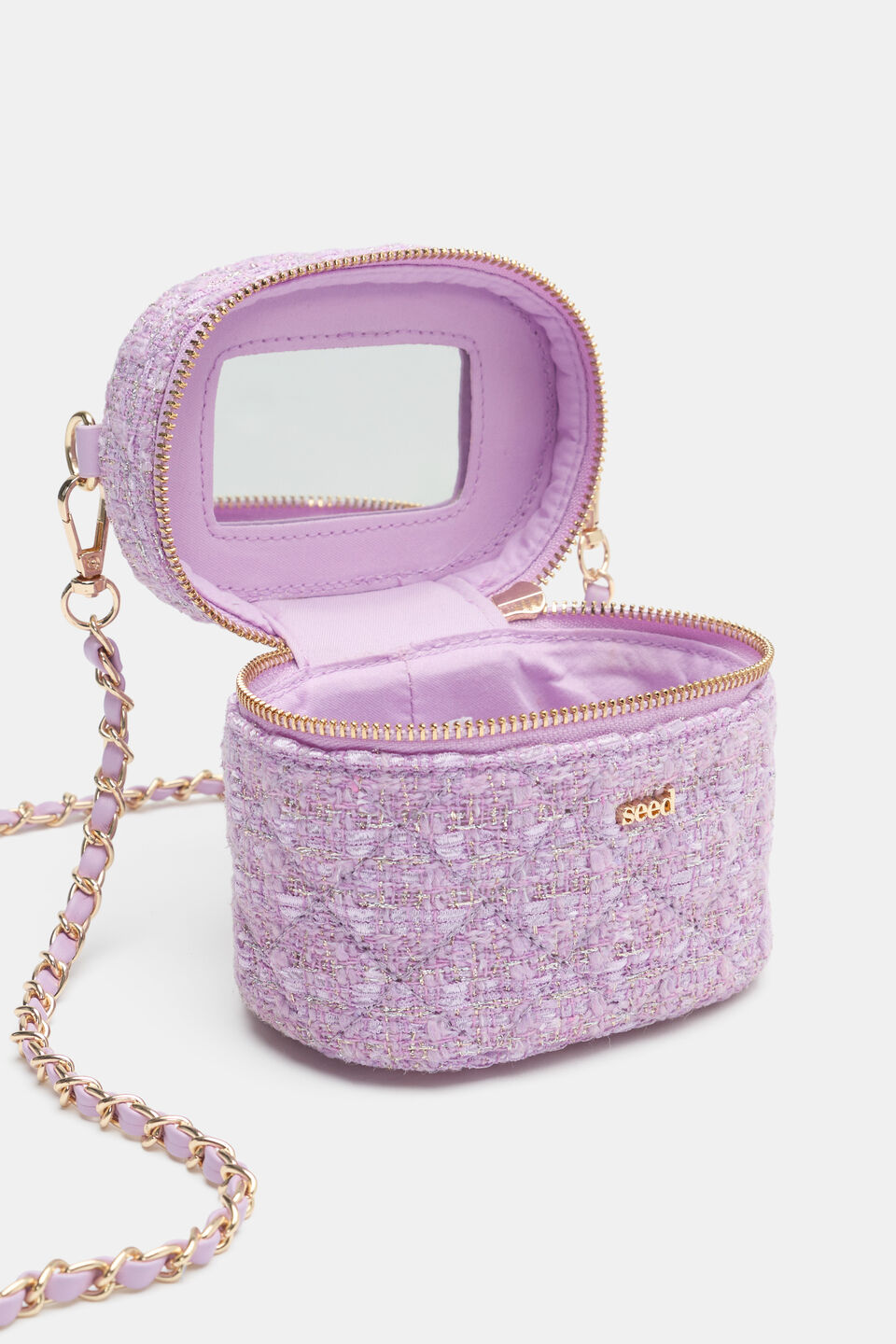 Mini Tweed Vanity Bag  Lavender