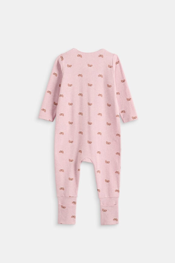 Logo Croissant Bow Zipsuit  Blush Pink Marle  hi-res