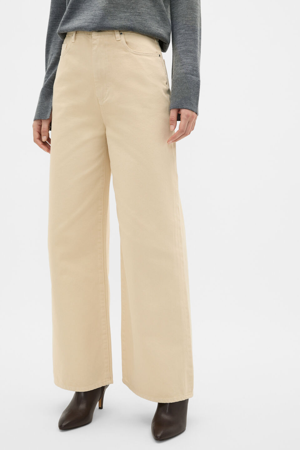 Overdyed Palazzo Jean  Vanilla Cream