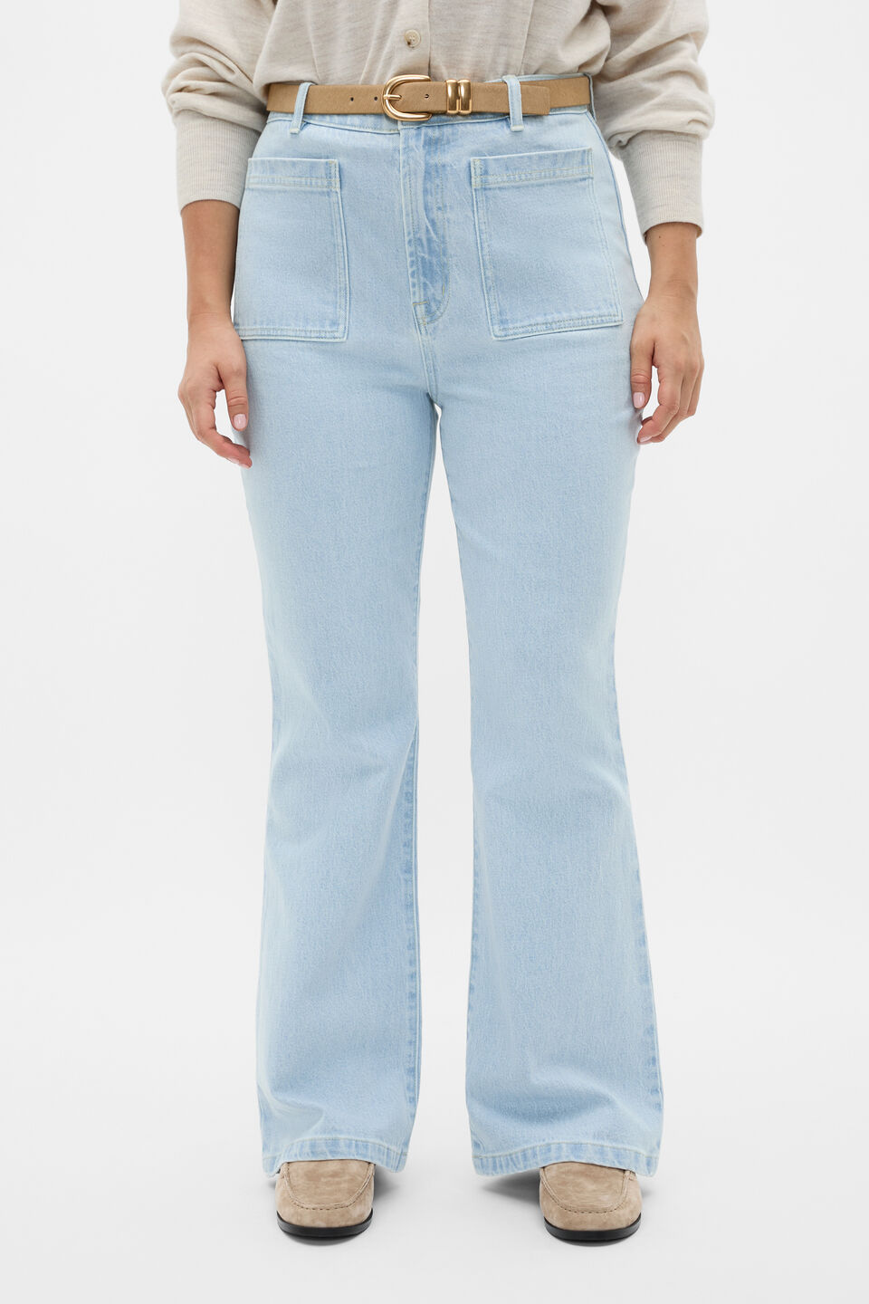 Kick Flare Jean  Ice Blue Denim